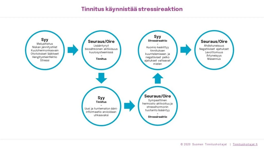 Tinnitus käynnistää stressireaktion biosähköinen aktiivisuuden lisääntyessä ja sympaattisen hermoston aktivoituessa